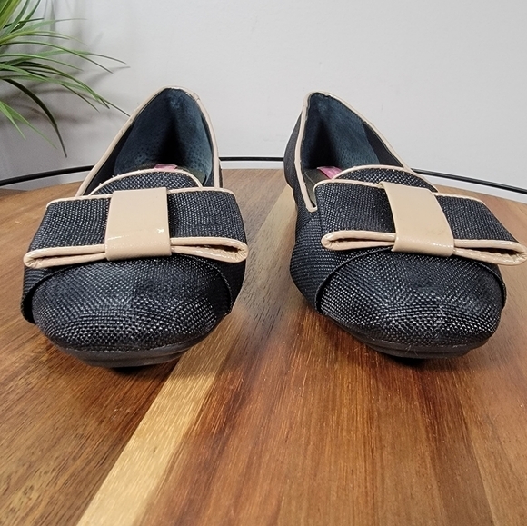 Isaac Mizrahi Linen Bow Front Square Toe Flats Size 6.5 - Picture 9 of 17